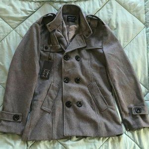 Aowo7s - Gray Wool Pea coat w/ buttons - Women - Medium